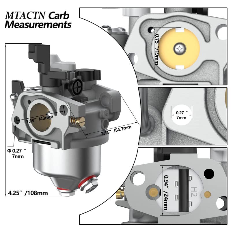 MTATCN Carburetor with Gasket Set Replacement for CT200U KT196 196cc 212cc 5.5HP 6.5HP OHV Engine Go Kart Carb - Image 2